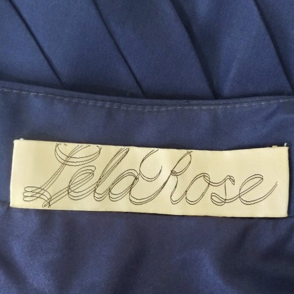 Lela Rose Blue Silk One Shoulder Cocktail Dress 8 - Picture 4 of 6